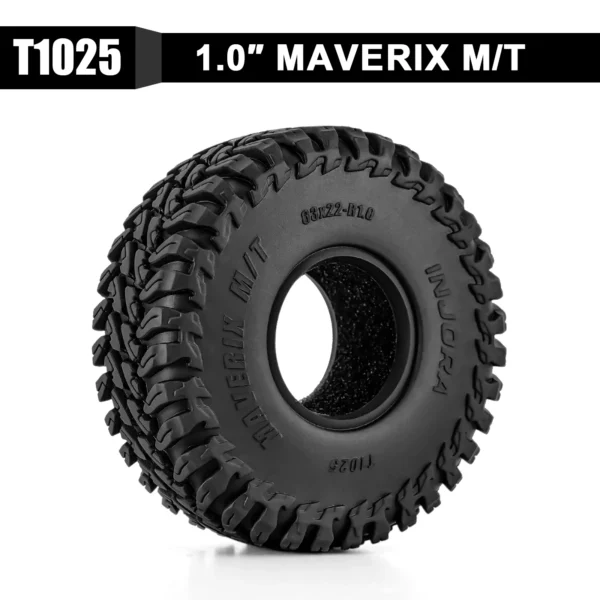 4PCS-T1025: 1/18 1/24 RC 크롤러용 INJORA 63*22mm 1.0인치 MAVERIX M/T 타이어 - 이미지 2
