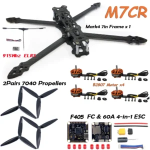 [M7CR] MARK4 7인치 카본 파이버 프레임 키트 B2807 브러시리스 모터 F405 FC 60A ESC 7040 프로펠러 2.5W VTX 카메라 (7인치 FPV RC 드론 DIY용)