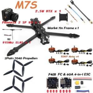 [M7S] MARK4 7인치 카본 파이버 프레임 키트 B2807 브러시리스 모터 F405 FC 60A ESC 7040 프로펠러 2.5W VTX 카메라 (7인치 FPV RC 드론 DIY용)