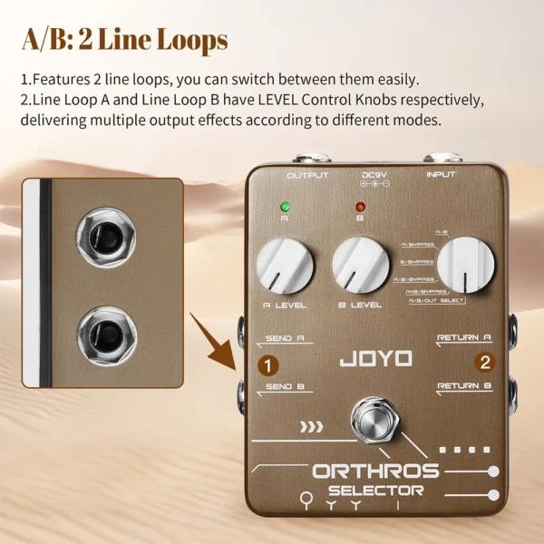 JOYO JF24 오르토로스 라인 셀렉터 기타 이펙터 A / B 2 계통 루프 - 이미지 4