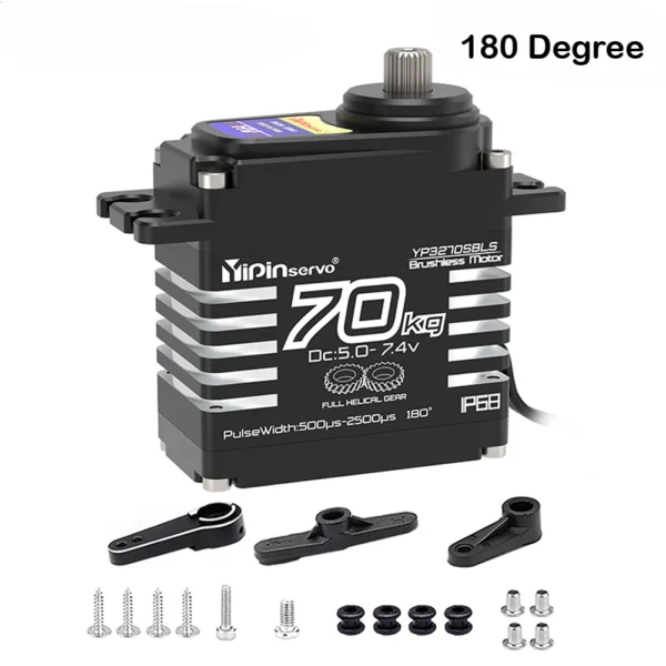 70kg 디지털 서보 8.4V 180도 브러시리스 RC 서보 모터 고토크 IP68 스틸 헬리컬 기어 25T 서보 암 1/8 1/10 자동차 - 이미지 6