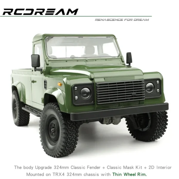 TRX 4 시뮬레이션 324mm 휠베이스 2도어 픽업 트럭 바디 셸 1/10 RC 크롤러 자동차 Traxxas TRX4 DEFENDER RD110 부품용 - 이미지 2