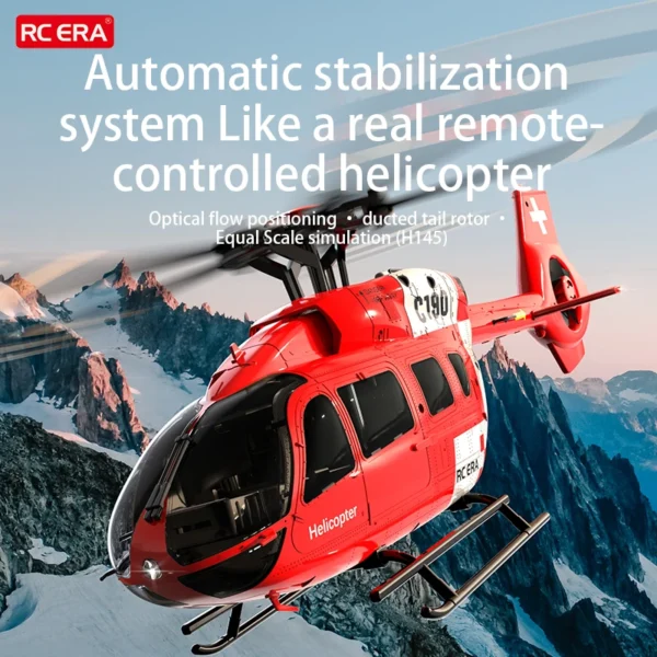 Rc Era 1/30 C190 6ch 싱글 블레이드 에일러론 프리 리얼리즘 헬리콥터 H145 광학 흐름 고정 높이 듀얼 브러시리스 장난감 헬리콥터 - 이미지 2