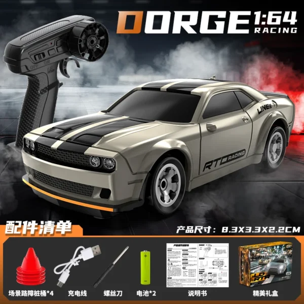 미니 RC 드리프트 자동차 1/64 풀 프로포 4WD 15km/h 고속 라디콘 자동차 소년 장난감 선물 - 이미지 8