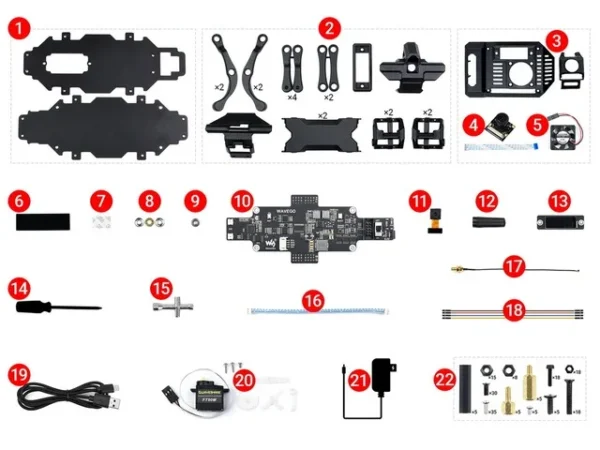 [RPI WAVEGO ACCE] Waveshare WAVEGO、12自由度バイオニック犬型ロボット、ESP32およびPI4B向けオープンソース、顔認識、カラートラッキング