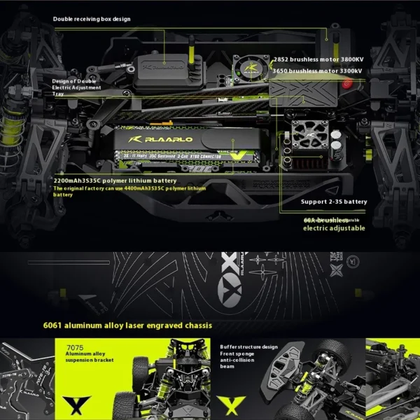 Ralaro 1/10 RC 자동차 XTS F10 랠리 드리프트 오프로드 RTR 2.4GHz 성인 / 어린이 장난감 - 이미지 4