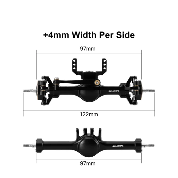 1/18 TRX4M용 황동 스티어링 너클이 있는 INJORA +4mm 플래닛 액슬 - 이미지 5