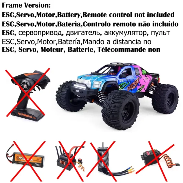 [컬러풀 프레임] ZD 레이싱 MX 07 1/7 스케일 4WD 8S 브러시리스 몬스터 트럭 버기 오프로드 전기 80km/h 고속 레이싱 Hobbywing MAX6 RC 자동차