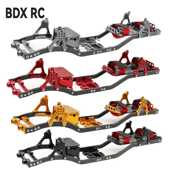 1/10 RC 크롤러 카본 파이버 거더 4MM CNC 금속 자동차 섀시 프레임 바디 키트 부품 (Axial SCX10 II Rock Off Road 트럭용)