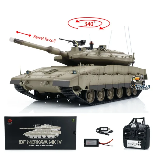 Henglong 1/16 스케일 RC 탱크 IDF Merkava 적외선 전투 군사 3958 원격 제어 플라스틱 배럴 반동 야외 장난감 TH22634 - 이미지 4