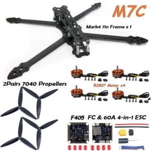 [M7C] MARK4 7인치 카본 파이버 프레임 키트 B2807 브러시리스 모터 F405 FC 60A ESC 7040 프로펠러 2.5W VTX 카메라 (7인치 FPV RC 드론 DIY용)