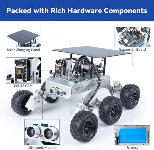 SunFounder GalaxyRVR Mars Rover Kit 스마트 비디오 로봇 자동차 키트 (Arduino Uno R3 호환ESP32 CAM 배터리 포함) - 이미지 2