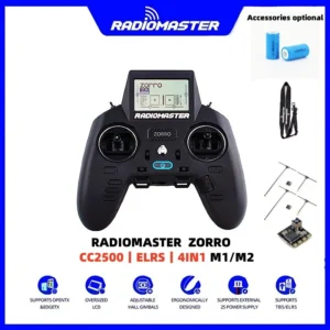 RadioMaster Zorro ELRS 2.4GHz RC 컨트롤러 CC2500 JP4IN1 배터리 홀 짐벌 원격 제어 헬리콥터가 있는 무선 송신기