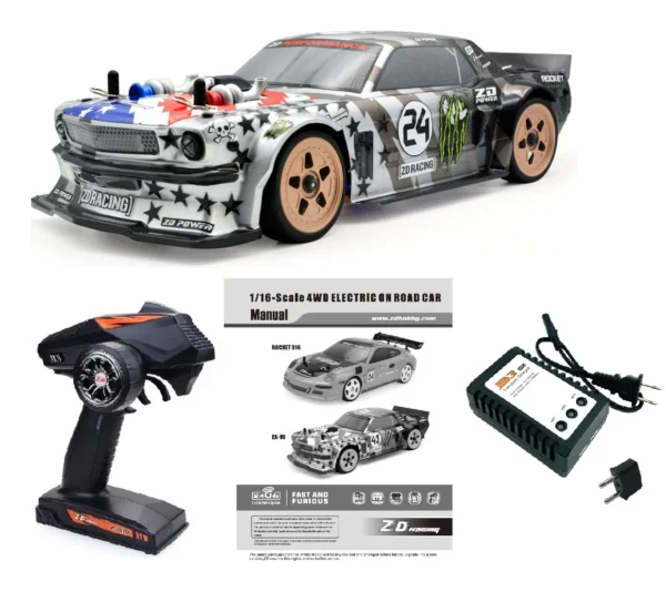 ZD 레이싱 EX 16 1/16 RC 자동차 40km/h 고속 브러시리스 모터 4WD 원격 제어 차량 RTR 모델 RC 투어링카 온로드용 - 이미지 3