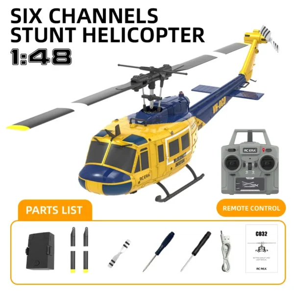 C032 UH-1 휴이 6축 3D 헬기 라디콘 스턴트 기계 - 이미지 7