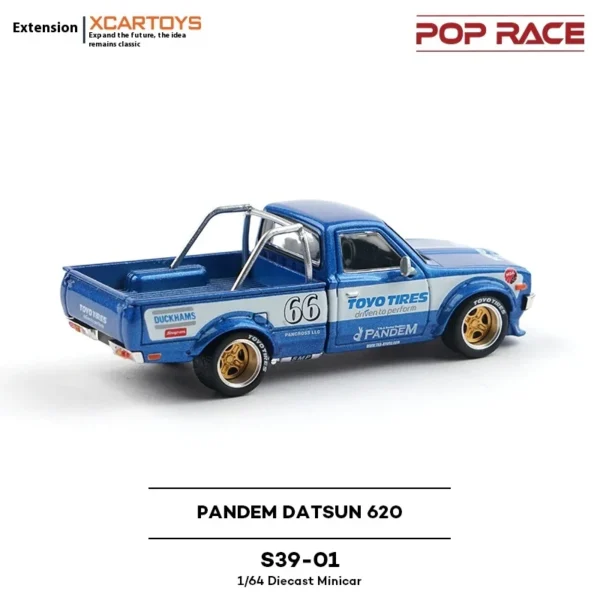 Xcartoys Poprace Alloy 1/64 닛산 대츠언 팬덤 대츠언 620 오프로드 픽업 트럭 모델 장난감 선물 - 이미지 2