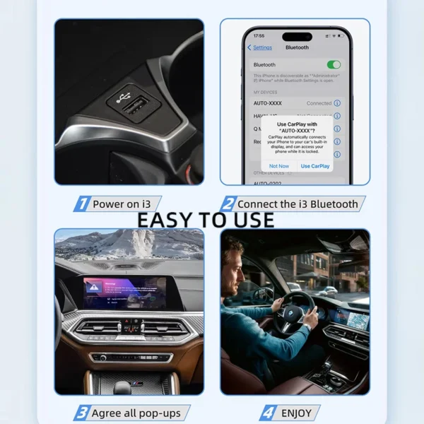 OTTOCAST i3 Carplay Ai Box ワイヤレス CarPlay アダプター android 13 QCM 6125 Play Store Netflix Youtube ビデオボックス BMW MG Hyundai 用 - 画像 (4)