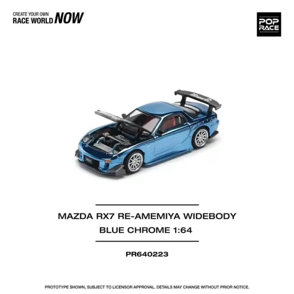 사전 판매 Xcartoys Poprace 1:64 다이캐스트 미니카 MAZDA RX7 RE AMEMIYA 와이드바디 모델 장난감 레이싱카 소년 크리스마스 선물 - 이미지 4