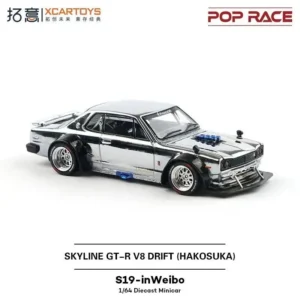 POP RACE 1:64 Skyline GT R V8 DRIFT Pandem GR Yaris InWeibo 전시 한정 합금 다이캐스트 자동차 모델 선물 컬렉션