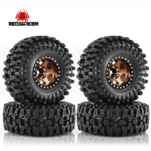 RS RC 120mm 메탈 1.9인치 비드락 휠 림 고무 타이어 세트 (1/10 RC 크롤러 카 Traxxas TRX4 RC4WD D90 Axial SCX10 II III MST용)