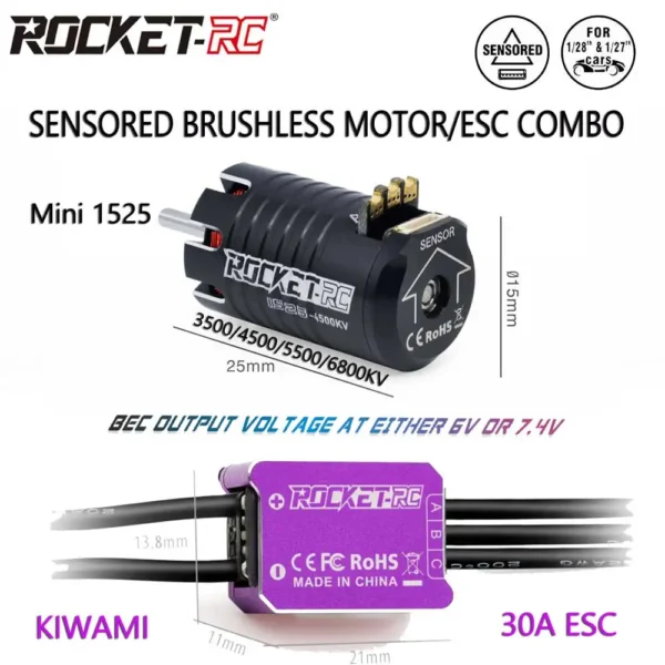 극 RC KIWAMI 30A ESC 미니 1525 모터 1/28 Kyosho Minits