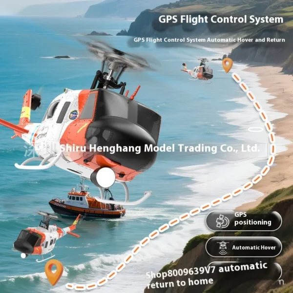 Yuxiang F07s 무선 제어 헬기 GPS 자동 피드백 UH-1 Huey 모델 무인 항공기 시뮬레이션 - 이미지 2