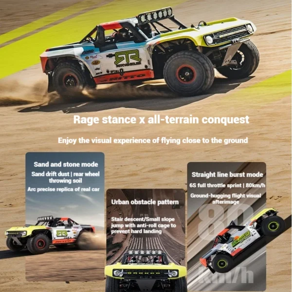 FMS RC 자동차 1/7 대형 4WD 무브러시 고속 드리프트 원격 제어 시뮬레이션 레이싱 카 짧은 트럭 SUV 남성 RC 자동차 선물 - 이미지 3