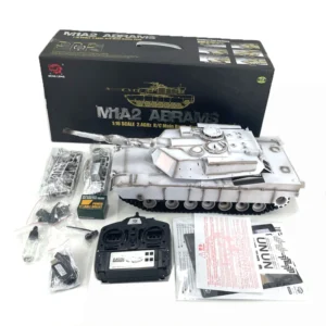 [3918 1 UN 화이트 업그레이드] Heng Long RC 탱크 1/16 7.0 Abrams UN 화이트 3918 모델 320° 회전 포탑 흡연 전투 탱크 군용 차량 적외선 전투