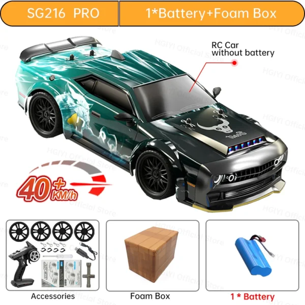 SG216PRO 드리프트 카 1/16 브러시리스 LED 70km/h 고속 4WD 라디콘 자동차 선물