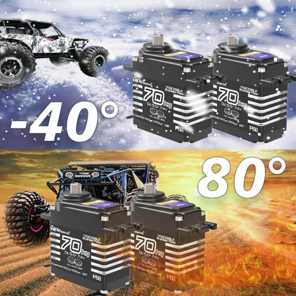70kg 디지털 서보 8.4V 180도 브러시리스 RC 서보 모터 고토크 IP68 스틸 헬리컬 기어 25T 서보 암 1/8 1/10 자동차 - 이미지 5