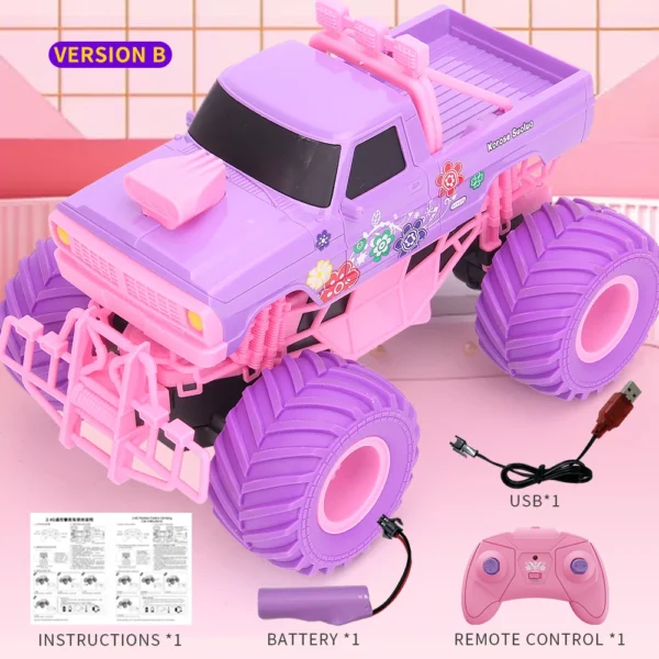 1/12 RC 자동차 4WD LED 공주 자동차 소녀 오프로드 무선 제어 선물 - 이미지 7