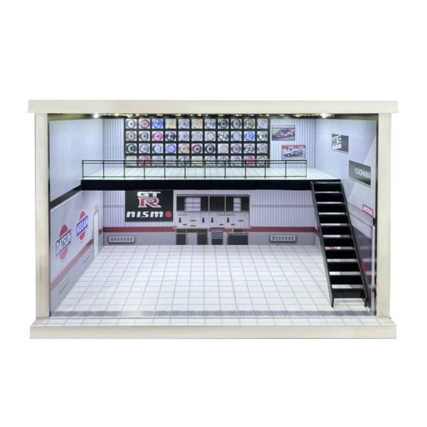 메이두오싱 디오라마 1/64 스케일 미니어처 자동차 차고 모델 세트 LED 조명 주차장 장면 디스플레이 모델 장난감 - 이미지 4