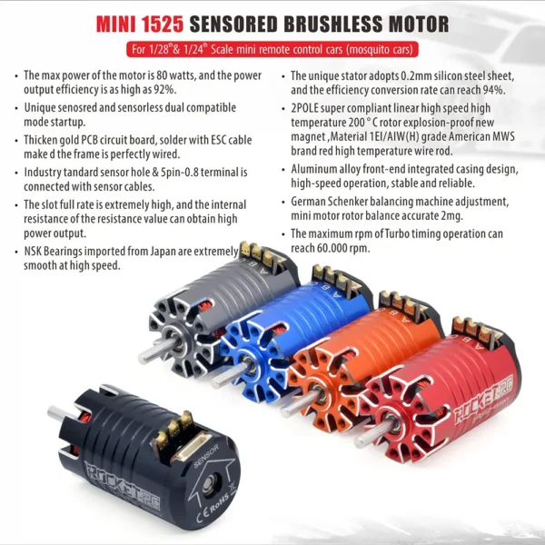 극 RC KIWAMI 30A ESC 미니 1525 모터 1/28 Kyosho Minits - 이미지 3