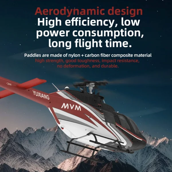 붉은색-검정색--RTF: 1:27 Bell 206 실제 헬리콥터 V3 새 버전 6채널 광학 흐름 위치 지정 호버링 원격 제어 헬리콥터 RTF - 이미지 3