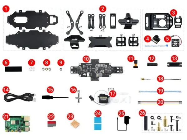 [PI4B WAVEGO KIT] Waveshare WAVEGO、12自由度バイオニック犬型ロボット、ESP32およびPI4B向けオープンソース、顔認識、カラートラッキング