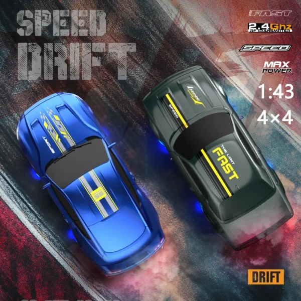 4WD RC 자동차 1/43 고속 드리프트 LED 조명 어린이 선물 - 이미지 2
