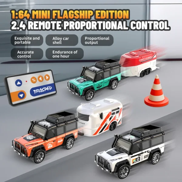 6601 녹색 RC 자동차 MINI 합금 1/64 라디콘 자동차 어린이 선물 전자 장난감 - 이미지 2
