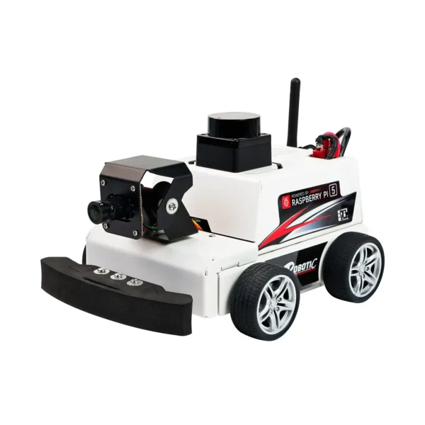 With-Pi5-8GB: Raspberry Pi 5 Car ROS2 教育用ロボットキット、MS200 TOF Lidarサポート、SLAMマッピングナビゲーション、AI視覚認識、Python3搭載 - 画像 (6)