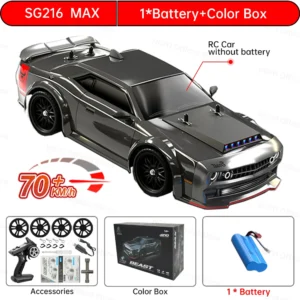 SG216 MAX 1/16 드리프트 카 브러시리스 LED 부착 70km/h 고속 4WD 라디콘 카
