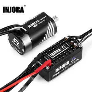 INJORA Roverin 방수 FOC 전원 시스템 센서형 브러시리스 ESC 및 TRX4M Ascent 18(4800Kv)용 180 모터 콤보