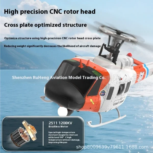 Yuxiang F07s 무선 제어 헬기 GPS 자동 피드백 UH-1 Huey 모델 무인 항공기 시뮬레이션 - 이미지 3