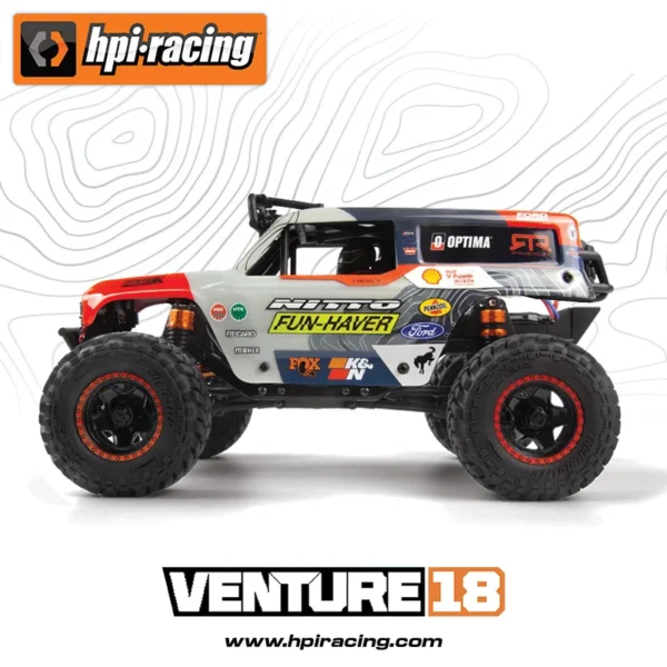 HPI 1/18 RC 등반 자동차 Venture18 브론코 라디콘 장난감 - 이미지 2
