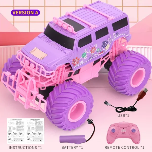1/12 RC 자동차 4WD LED 공주 자동차 소녀 오프로드 무선 제어 선물 - 이미지 8