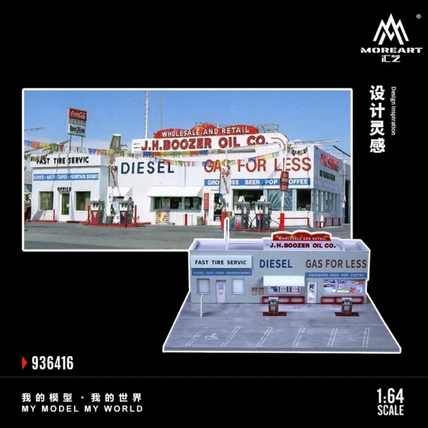 MoreArt 1/64 디오라마 조명이있는 주차장 미니 카 컬렉션 선물 - 이미지 5