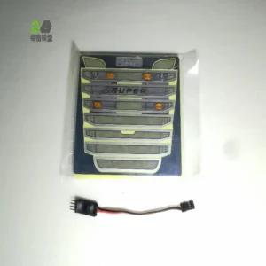 [검정색 n 컨트롤러] 1/14 타미야 트럭 트랙터 스카니아 네덜란드 R730 RC 자동차 업그레이드 DIY 부품 장난감용 4개 LED가 있는 흡기 후드 및 컨트롤러