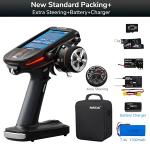 [RC8XSteeringBattery] Radiolink 신제품 RC8X 2.4G 8채널 무선 송신기 4.3인치 풀컬러 LCD 터치스크린 200개 모델 RC카 보관 가능