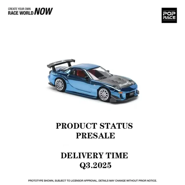 사전 판매 Xcartoys Poprace 1:64 다이캐스트 미니카 MAZDA RX7 RE AMEMIYA 와이드바디 모델 장난감 레이싱카 소년 크리스마스 선물 - 이미지 2