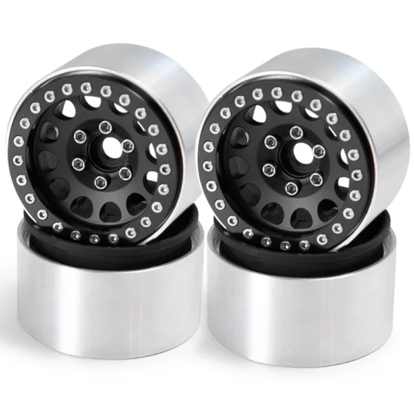 AXSPEED 4개 알루미늄 합금 1.9인치 비드락 휠 림 (Axial SCX10 II 90046 AXI03007 TRX 4 D90 1/10 RC 크롤러 자동차 부품용) - 이미지 2