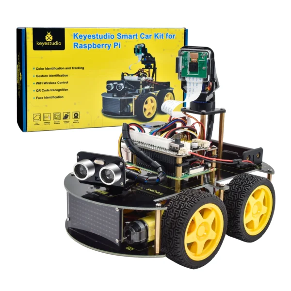 라즈베리파이 4B용 카메라가 장착된 Keyestudio 4WD 스마트 로봇 자동차 키트 Python 프로그래밍 DIY 로봇 프로젝트 키트 APP 적외선 제어 - 이미지 6