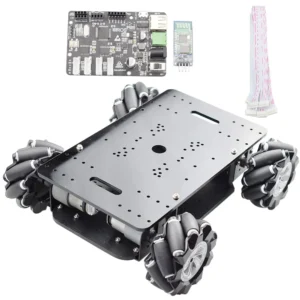 [블루투스 제어] STM32 5kg 하중 이중 섀시 메카넘 휠 로봇 자동차 섀시 키트(Arduino Raspberry Pi DIY STEM용 4개의 12V 인코더 모터 포함)